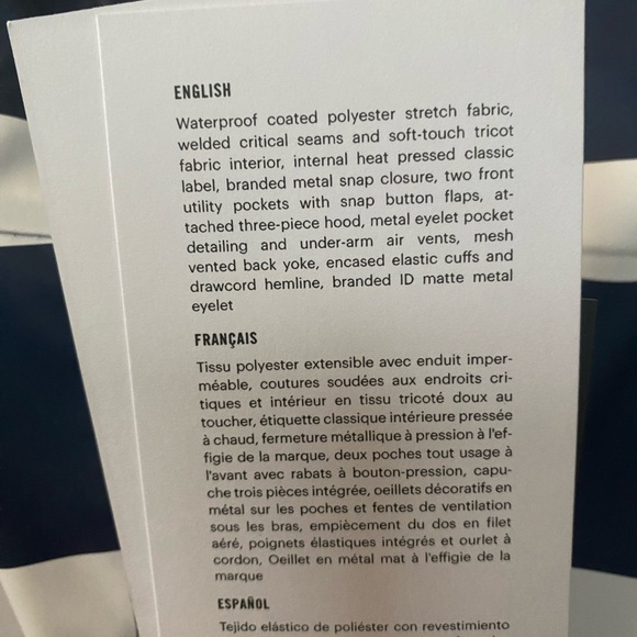 Herschel “Rainwear parka - border stripe peacoat” - Picture 6 of 9